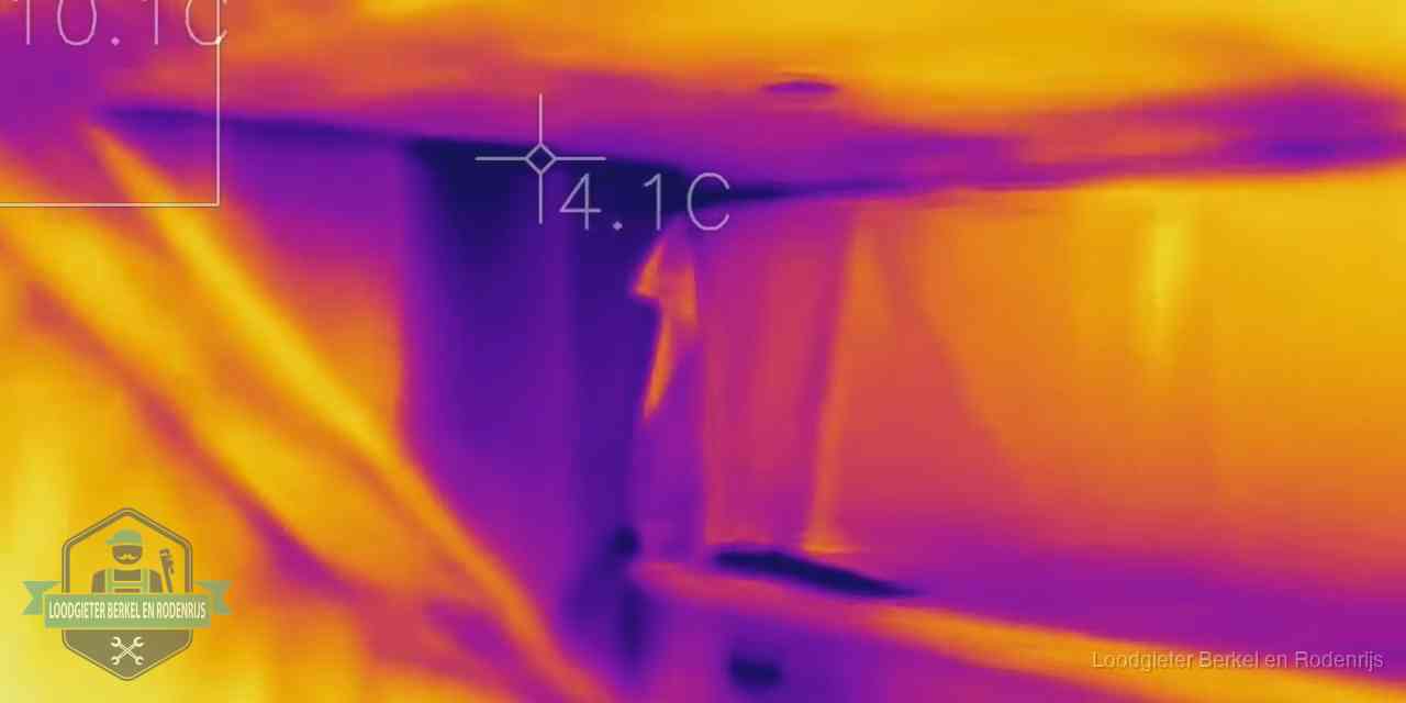 Thermografie bij lekdetectie in Berkel en Rodenrijs Warmtebeeldopname van een vloerconstructie tijdens lekdetectie in Berkel en Rodenrijs